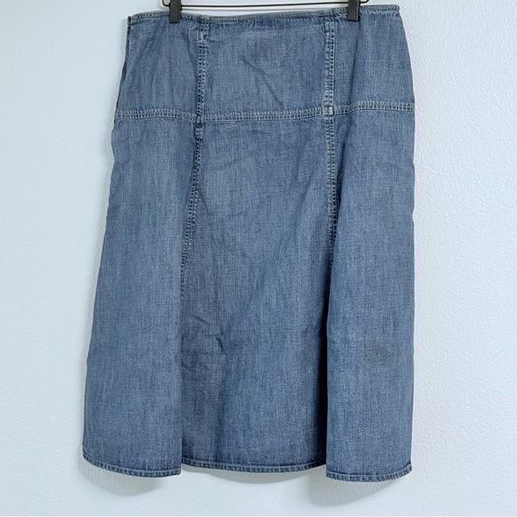 Eddie Bauer Denim Paneled Midi Skirt Size-12P - Picture 2 of 11